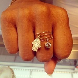 Alex & Ani adjustable Silver Hamsa Hand Ring
